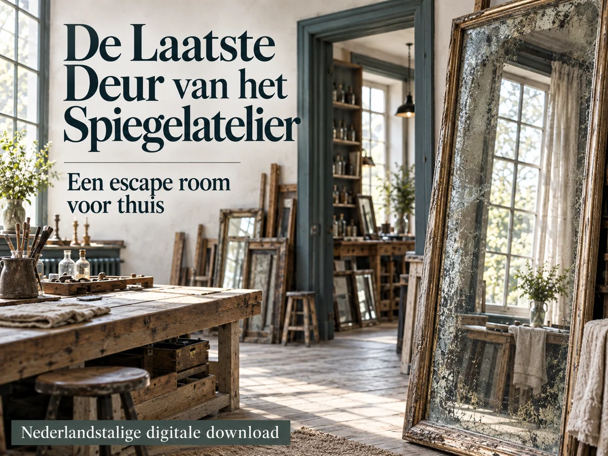 De Laatste Deur van het Spiegelatelier. Een escape room voor thuis. Nederlandstalige digitale download